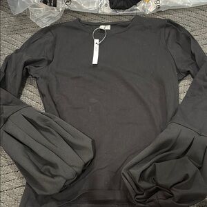 ASOS Black Top with Puff Sleeves